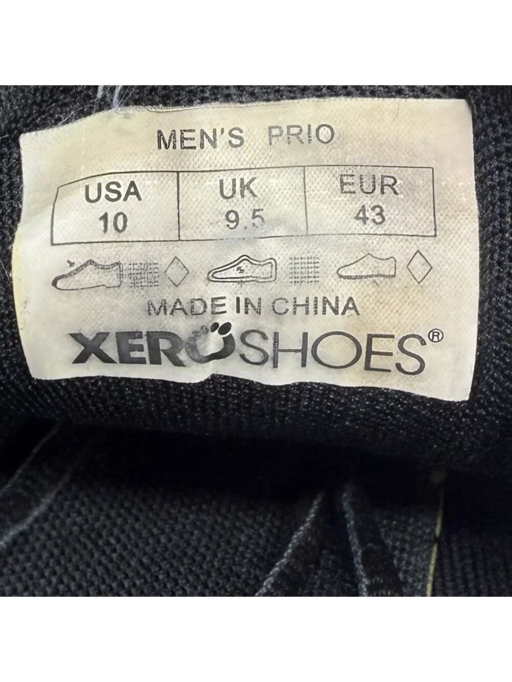 Xero Prio Barefoot Zero Drop Canvas Shoes Black Men’s Size 10